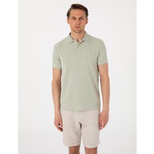 Pierre Cardin Erkek Haki Slim Fit Örme Dokulu Polo Yaka Tişört 50310171-VR027