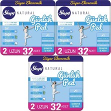 Sleepy Natural Uzun 96 Adet Günlük Ped Sızıntı Önleyici Teknoloji ile Gün Boyu Konfor