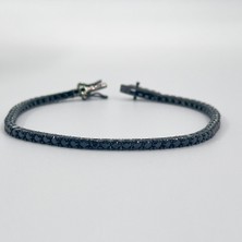 Livora Jewelry Onix Taşlı Siyah Rodajlı Su Yolu Gümüş Bileklik – 2 mm