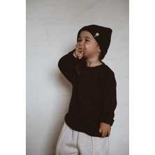 Ohlala Koala Siyah Sırt Baskılı Uzun Kollu T-Shirt