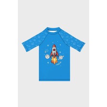 Slipstop Skyrocket Baskılı Uv Korumalı Kısa Kollu Mayo T Shirt Erkek Çocuk T Shirt ST2532000003