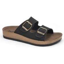 Moda Ayakkabı 26-47 Polero Kadın Siyah Terlik Ayakkabı