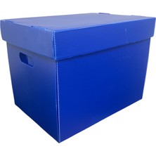 Dirilim Plastik Arşiv Kutusu 41X29X31CM Taşıma Kutusu Plastik Oluklu Mavi