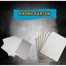 A5 Krome Karton Kağıt 50 Adet 21X14,8 cm Ambalaj Kağıdı Önü Beyaz Arkası Gri 230 Gr.