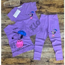 Narin Kids Peanut Detaylı Yazlık Kız Çocuk Taytlı Alt Üst Takım