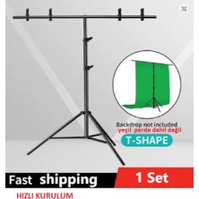 150*200CM T Stand Bar Fon Perde Pvc Tutucu Background Backdrop Çekim Standı T-Shape, Fon Standı