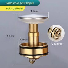 Lüks Pop-Up Lavabo Eviye Gider Sifonu Basmalı Taslı Körüklüdür