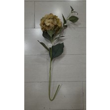 Yapay Çiçek Ortanca Hyrangea Spray Leaves 31INCH Bej Bitki Yeşil Yapraklı Gerçekçi Dal 1 Adet