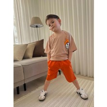 Never Look Back Detaylı Erkek Çocuk Şortlu Takım