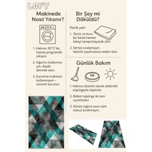 Geometrik Desenli Modern Halı – Kaymaz Tabanlı, Yıkanabilir, Robot Süpürge Uyumlu