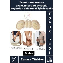 Teknotrust Premium Ayak Topuk Vurma Taban Arkası Koruyucu Ayakkabı Boşluk Doldurma Daraltma Pedi 5 mm 5 Çift
