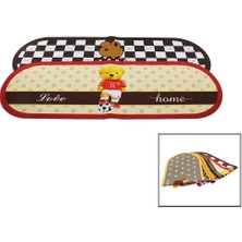 Oval Renkli Desenli - Resimli Su Emici - Sihirli  Banyo Paspası Elastik 116 x 37.5 cm