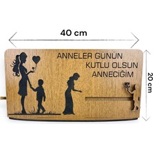 Anneler Günü Mesajlı Mdf Lazer Kesim Vitrin Dekorasyonu (Erkek Çocuk)