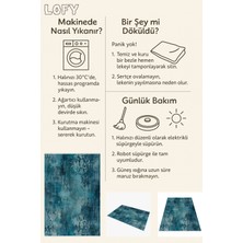 Soyut Modern Halı - Turkuaz ve Mavi Tonlarında