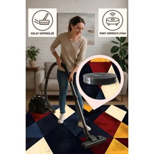 Modern Geometrik Desenli Halı – Yıkanabilir, Bebek ve Evcil Hayvan Dostu, Kaymaz Taban