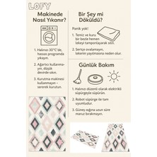 Geometrik Desenli Modern Halı – Makinede Yıkanabilir, Antibakteriyel ve Bebek Dostu