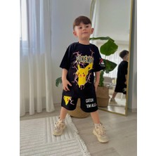 Narin Kids Pokemon Pikachu Detaylı Erkek Çocuk Şortlu Takım