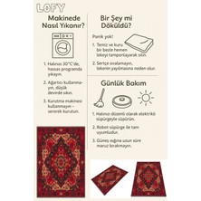 Etnik Desenli Yıkanabilir Halı – Kaymaz Tabanlı, Klasik Anadolu Motifli | Kırmızı & Siyah Renkli