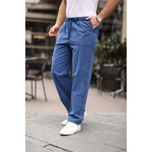 Relaxed Fit Yazlık Erkek Pantalon Kot Mavi