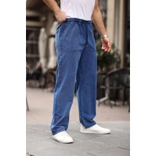 Relaxed Fit Yazlık Erkek Pantalon Kot Mavi