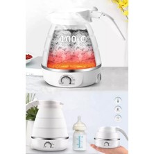 Katlanabilir Silikonlu Elektrikli Su Isıtıcısı Kamp Piknik Su Isıtıcı Taşınabilir Mini Kettle
