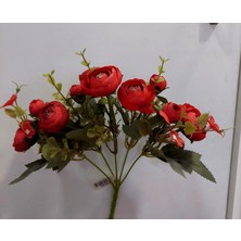 Yapay Kırmızı Yeşil Yapraklı Çiçek 30CM Acem Düğün Çiçeği Bitki Ev Dekorasyon Demet 1 Adet
