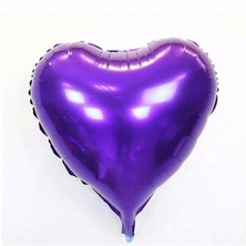 Kalp Balon Folyo Mor 45  cm  18 Inç