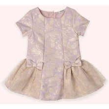 Kız Çocuk Fiyonk Detaylı Lila Elbise