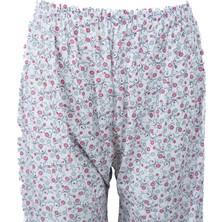 Ottoland Kadın Yazlık içlik Anne Pijama Altı Lastikli Paça %100 Pamuk Çiçekli Desenli Klasik Rahat