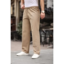 Relaxed Fit Yazlık Erkek Pantolon Bej