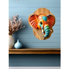 12 x 18  cm  3D Görünümlü Fil Mdf Duvar Dekoratif