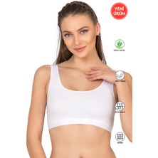 Özkan 27408 Kadın Viskon Kumaş Çıkarılabilir Pedli Balensiz Kaşkorse Kalın Askılı Sütyen Büstiyer