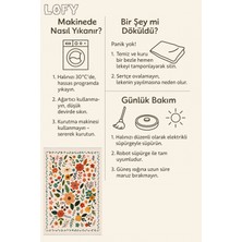 Renkli Çiçek Desenli Halı – Kaymaz & Makinede Yıkanabilir | Bebek ve Evcil Dostu | 120 x 180  cm