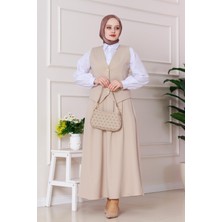 Cemre Yelekli Ikili Takım-Bej