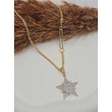 Milka Star Marka Model Zincir Gold Kolye
