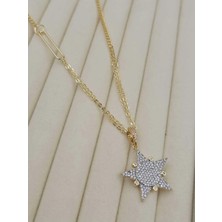 Milka Star Marka Model Zincir Gold Kolye