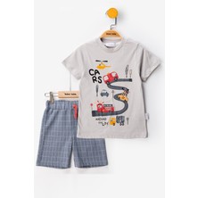 Arabalı Şortlu Erkek Bebek Alt Ust Takım Erkek Bebek Takım Ikili Erkek Çocuk Takım Erkek Bebek Giyim