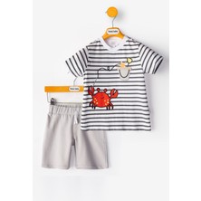 Yengeç Şortlu Erkek Bebek Alt Ust Takım Erkek Bebek Takım Ikili Erkek Çocuk Takım Erkek Bebek Giyim