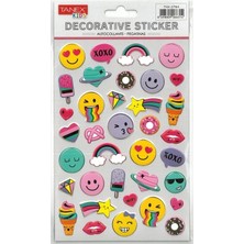 Tanex Kıds TNX-27164 Dekoratif Etiketler - Puffy Renkli Yüzler Serisi Stıcker