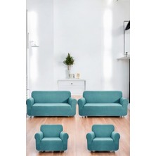 Likrali Pitikare DESEN(3311) Koltuk Kılıfı, Lastikli Esnek Yikanabilir Koltuk Çekyat Örtüsü Mint