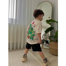 Dinozor Detaylı Erkek Çocuk Şortlu Takım