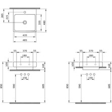 Bocchi Scala Tezgahüstü Lavabo 48X48 Parlak Beyaz 1076-001-0126