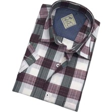 Erkek Klasik Rahat Kesim Ekoseli Kısa Kollu Gömlek