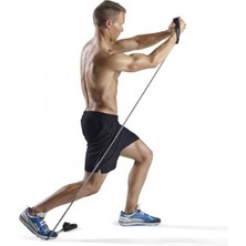Siyah Handle Grip Resistance Tube Cord - Çift Köpük Saplı Kuvvet Lastiği (Direnç Lastiği)
