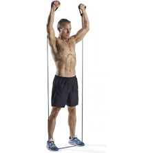 Siyah Handle Grip Resistance Tube Cord - Çift Köpük Saplı Kuvvet Lastiği (Direnç Lastiği)
