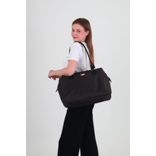 Sevil Collection  Sevil Collection Anne Bebek Bakım Çantası  Siyah Kapitone  Desenli Kumaş Geniş Omuz Askılı