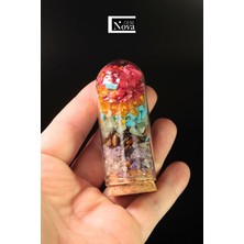 Sertifikalı Cam Tüp Içerisinde 7 Çakra Kırık Doğal Taş (Deliksiz)