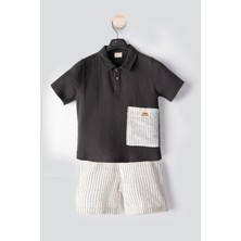 Yeni Düz Keten Erkek Bebek Takım Ikili Erkek Çocuk Takım Erkek Bebek Giyim Erkek Bebek Alt Ust Takım