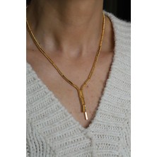 14 Ayar Altın Işıltılı Sarkıt Ajda Kolye