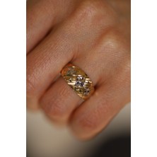 14 Ayar Altın Taşsız Kalemli Anne Yüzük 3